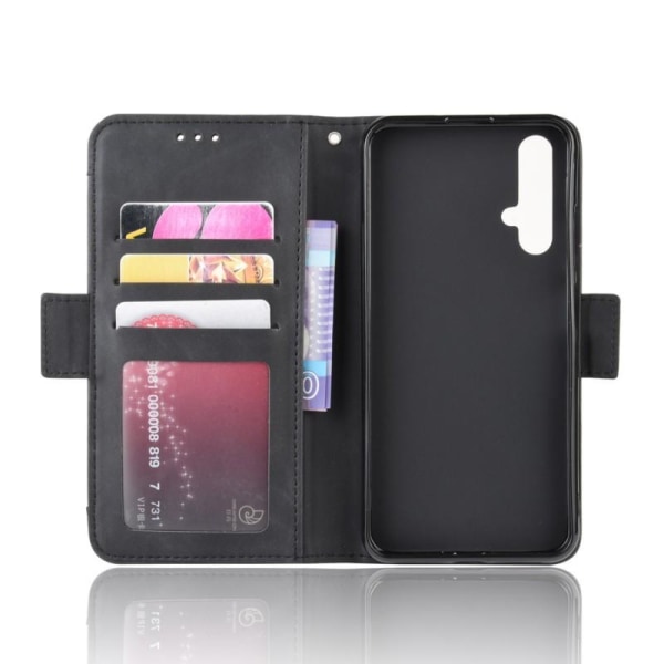 Huawei Nova 5T lompakkokotelo PU-nahkainen 6-taskuinen Winston V Black