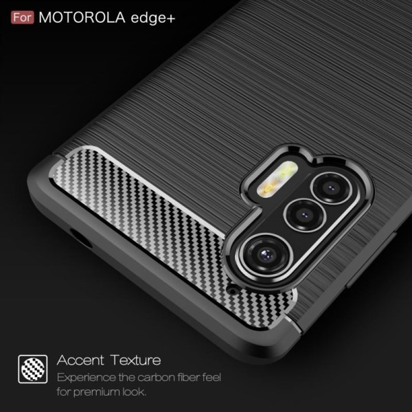 Motorola Moto Edge Plus iskunkestävä SlimCarbon -kotelo Black