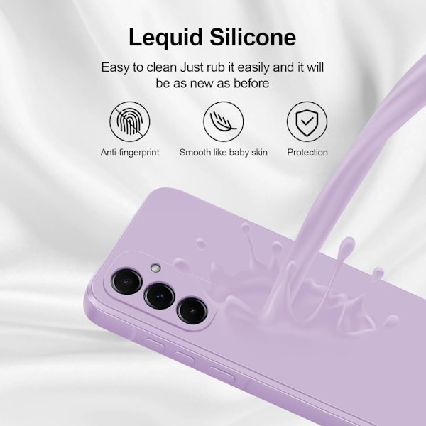 Samsung A55 5G Gummibelagd Matt Skal Kameraskydd Liquid - Lila Lila