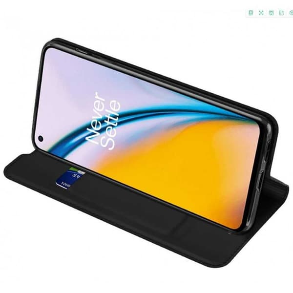 OnePlus Nord 2 5G Flip Case Smooth -korttipaikka Black