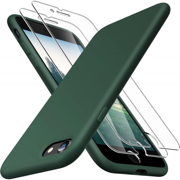 Gummibelagt stilfuldt cover 3in1 iPhone 7 / 8 / SE2 / SE3 - Grøn