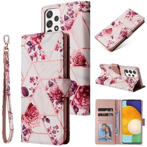 Samsung A52 4G/5G Trendigt Plånboksfodral Sparkle 4-FACK Rosa