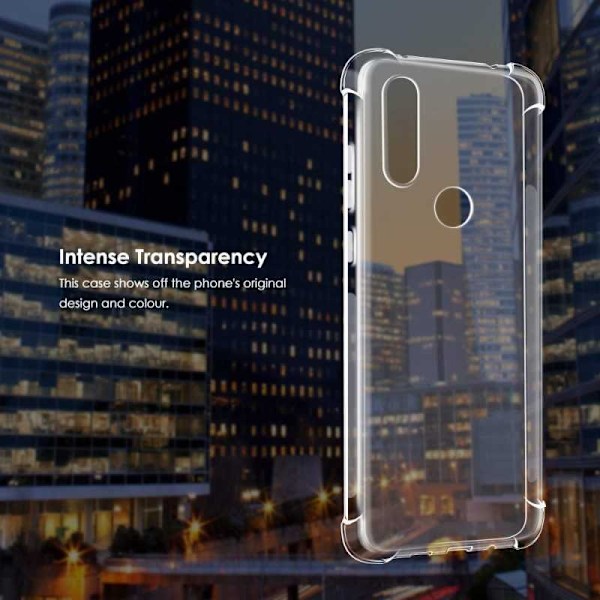 Motorola One Vision stødabsorberende silikone Shell Shockr Transparent