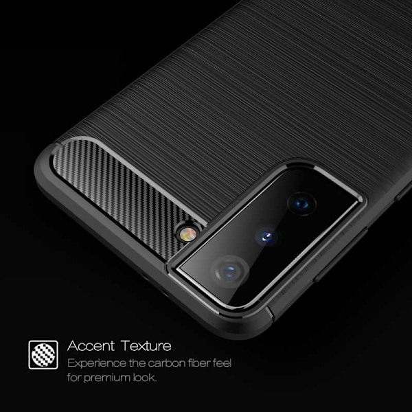 Samsung S21 iskunkestävä SlimCarbon kotelo Black