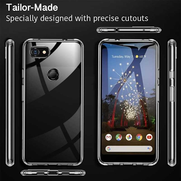 Google Pixel 3a stødabsorberende silikonecover Enkelt Transparent