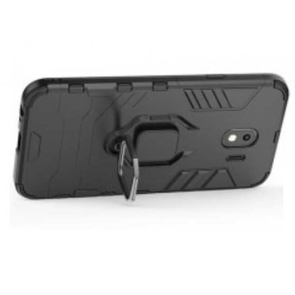 Samsung J4 Plus iskunkestävä suojus sormustelineellä ThinArmor Black
