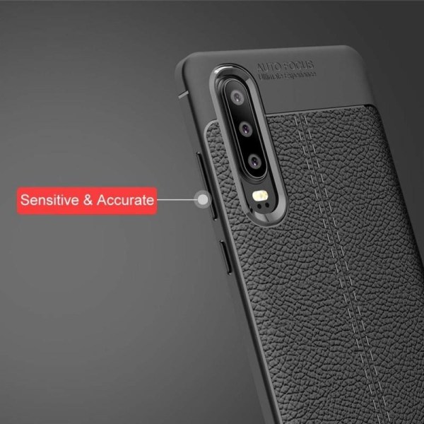 Huawei P30 Iskunkestävä ja iskuja vaimentava nahkatakki Black