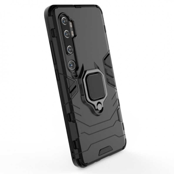 Xiaomi Mi Note 10/10 Pro iskunkestävä suojus sormustelineellä ThinArmor Black
