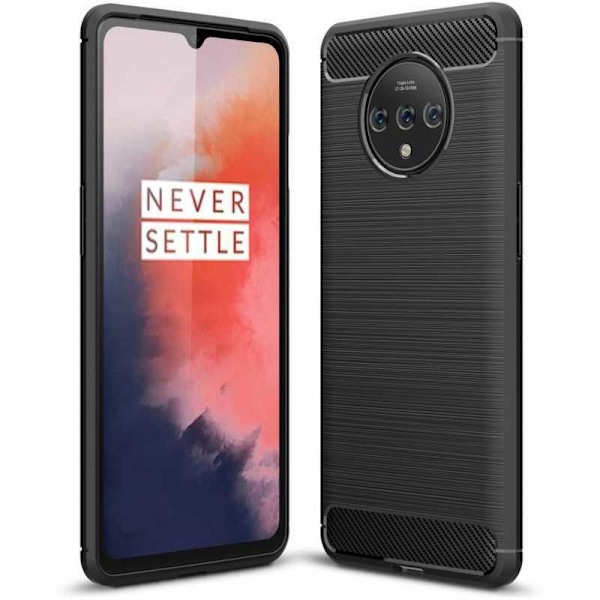 OnePlus 7T Iskunkestävä SlimCarbon-kuori Black