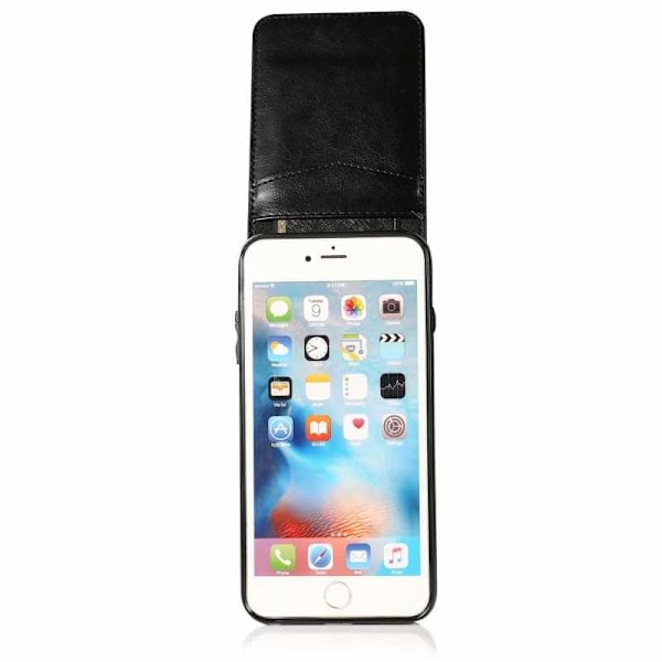 iPhone 6 / 6s Mobiilikotelo Korttiteline 6-FACK Retro V3 Black