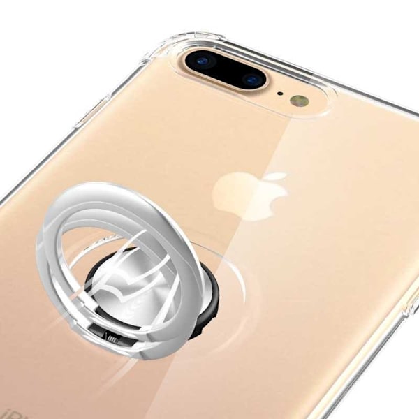 iPhone 7 Iskunkestävä suojus sormustelineellä Fresh Transparent