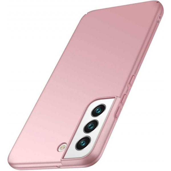 Samsung S22 Plus Ultratunn Gummibelagd Mattsvart Skal Basic V2 Pink gold