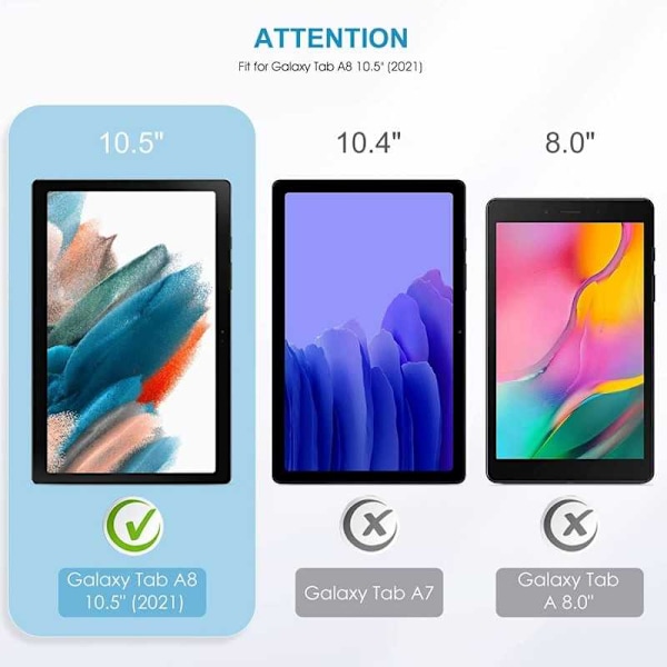 Samsung Tab A8 Härdat glas 0.26mm 2.5D 9H Transparent