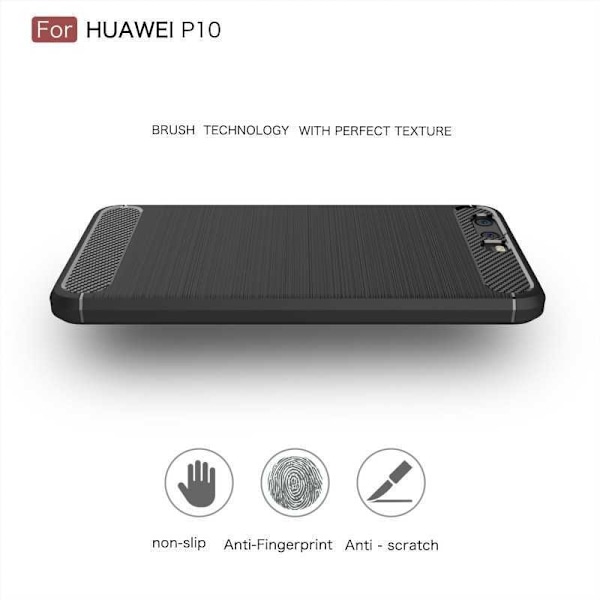 Huawei P10 Iskunkestävä Iskunvaimennuskuori SlimCarbon Svart