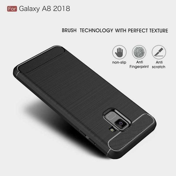 Samsung A8 2018 iskunkestävä iskunvaimennin SlimCarbon Svart