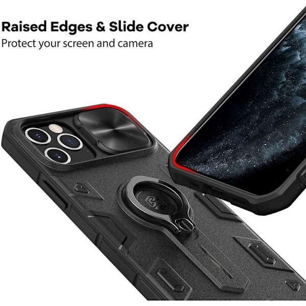 iPhone 13 Pro Max stødsikkert cover med ringholder Nillkin Black