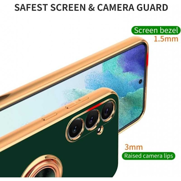 Samsung A55 5G Elegant & Stöttåligt Skal med Ringhållare Flawless - Mörkgrön