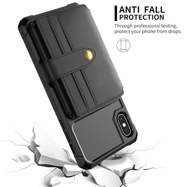 iPhone XS Iskunkestävä Premium Cover 11-FACK Solid V4 Black