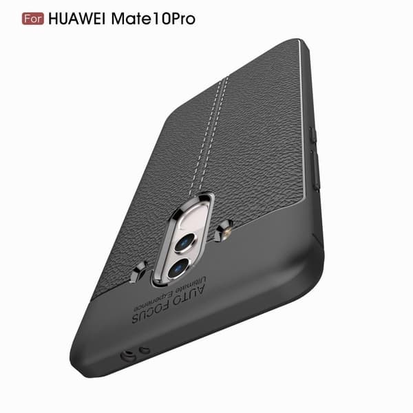 Mate 10 Pro Stöttåligt & Stötdämpande Skal LeatherBack Brun