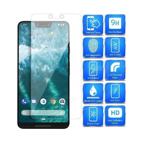 2-PACK Google Pixel 3 XL Hærdet glas 0,26 mm 2,5D 9H Transparent