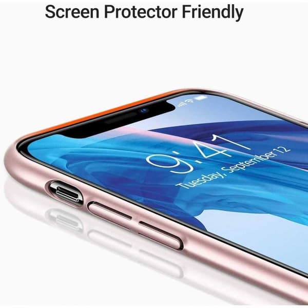 iPhone 13 Pro Max Ultratunn Gummibelagd Mattsvart Skal Basic V2 Pink gold