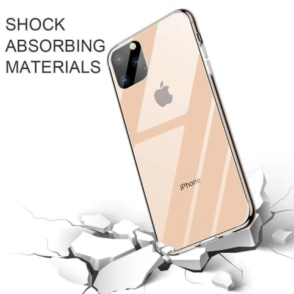 iPhone 12 Pro Stötdämpande Skal 9H Härdat Glas Baksida Glassback Transparent