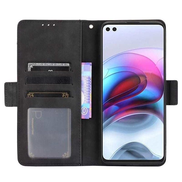 Motorola Moto G100 tegnebog etui PU læder 6-SLOT Winston V3 Black