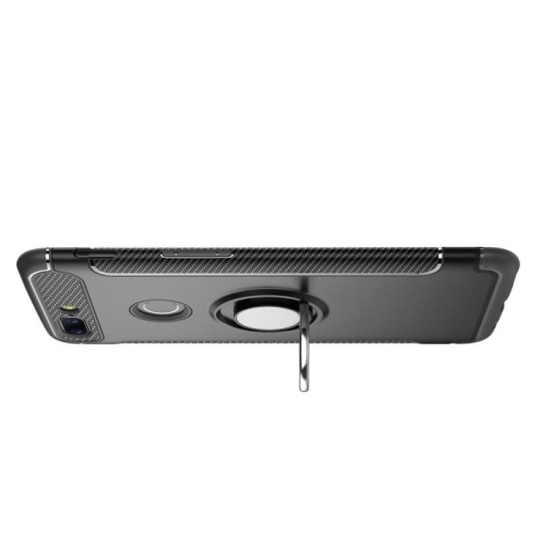 OnePlus 5 Praktisk støtsikkert deksel med ringholder V2 Svart