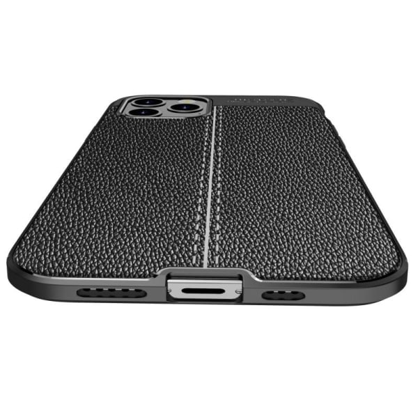 iPhone 12 Pro Stødsikkert og stødabsorberende cover læderbag Black