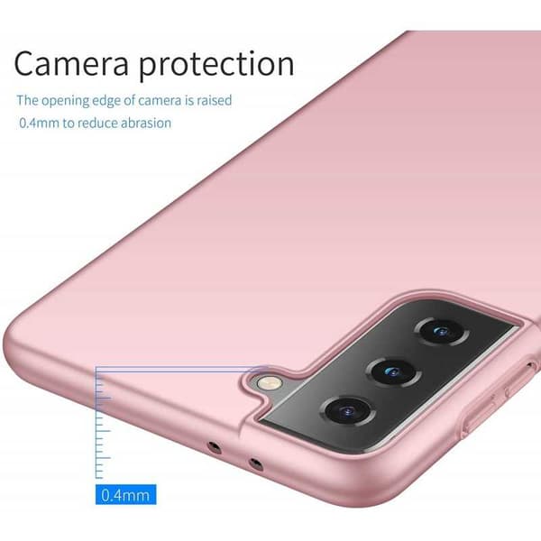 Samsung S21 Plus Ultraohut kumipinnoitettu Cover Basic V2 Pink gold