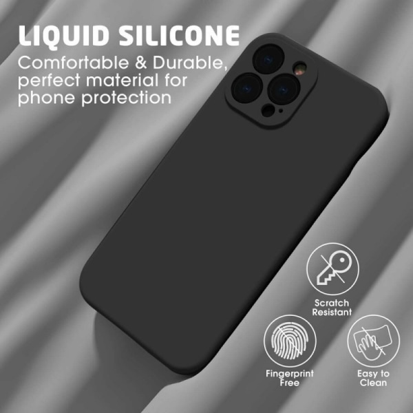 iPhone 12 Pro Max Kuminen Shell Liquid - Musta