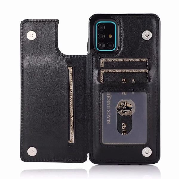 Samsung A71 4G stødsikker dækselkortholder 3-POCKET Flippr Black