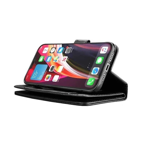 iPhone 13 Praktisk Plånboksfodral med 12-Fack Array V4 Svart