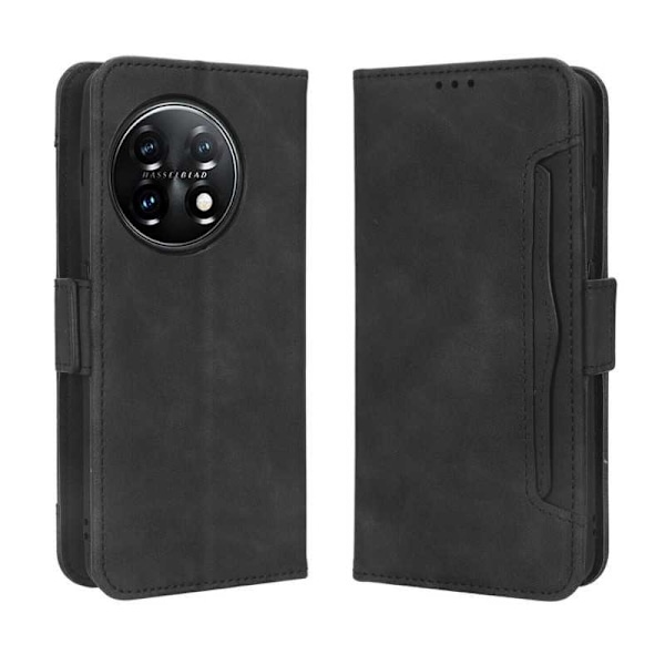 OnePlus 11 tegnebog etui PU læder 6-LOMMES Winston V3 Black