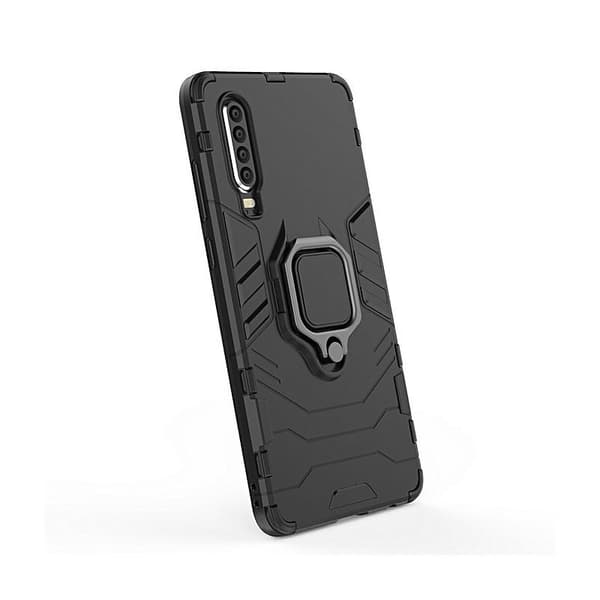Huawei P30 iskunkestävä kotelo ThinArmor® sormustelineellä Black