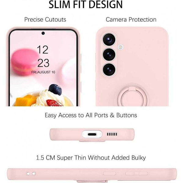 Samsung S24 Iskunkestävä kotelo CamShield-renkaan pidikkeellä - Vaaleanpunainen