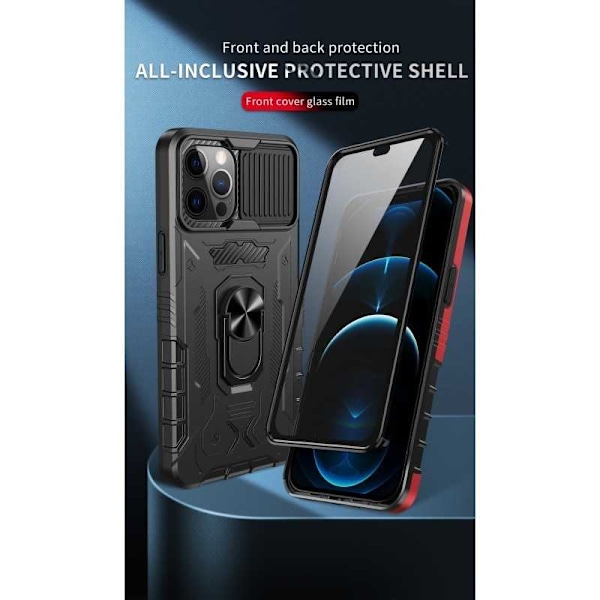 iPhone 14 Pro Heltäckande Premium 3D Skal ThreeSixty CamShield Svart