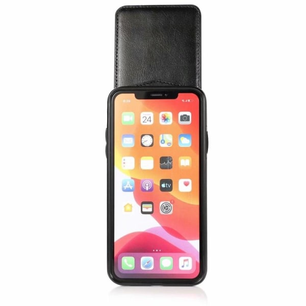 iPhone 11 Pro Max mobil deksel kortholder 6-FACK Retro V3 Svart