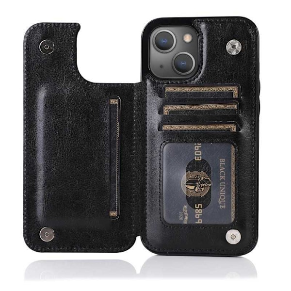 iPhone 14 Plus Shockproof Cover Kortholder 3-SLOT Flippr Black