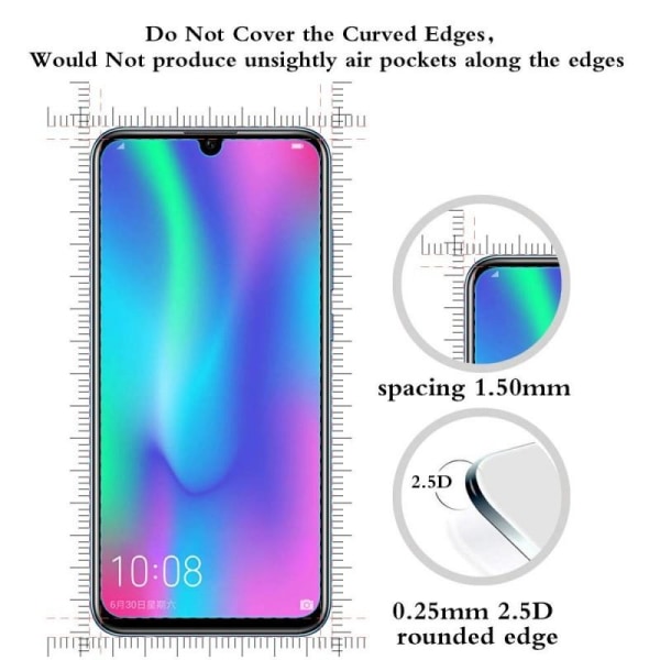 2-PACK Huawei P Smart 2019 Härdat glas 0.26mm 2.5D 9H Transparent