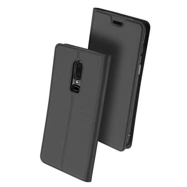OnePlus 6 Flip Case Smooth -korttipaikka Svart