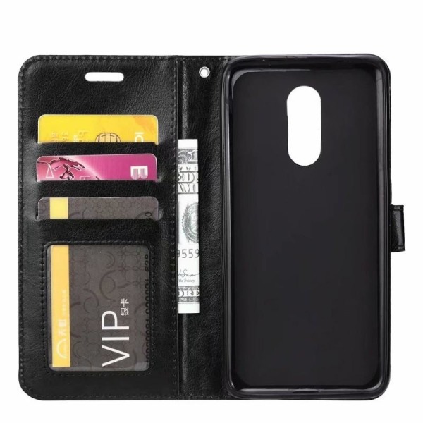 OnePlus 6 lommebokveske PU skinn 4-LOMMER Black