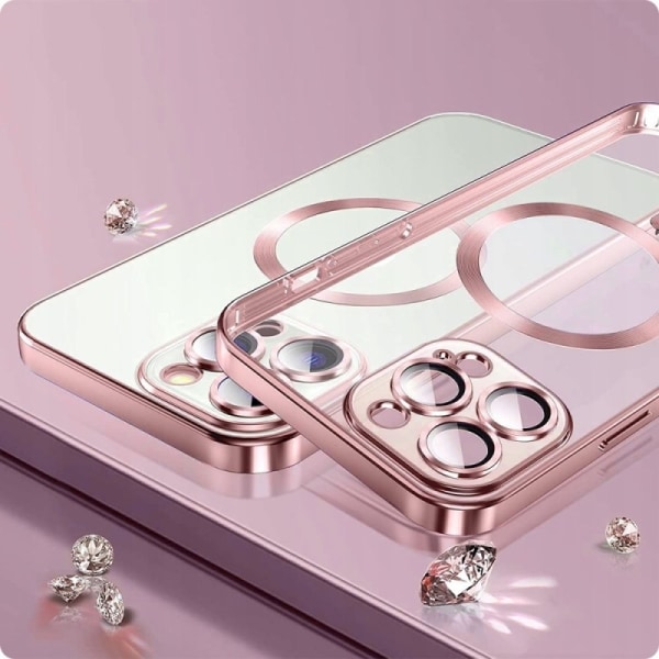 Iskunkestävä MagSafe-yhteensopiva kotelo iPhone 13 Pro Ruusukult