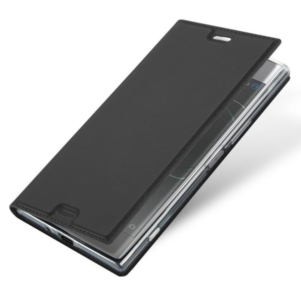 Xperia XZ Premium Flip Case Skin Pro korttilokerolla Svart