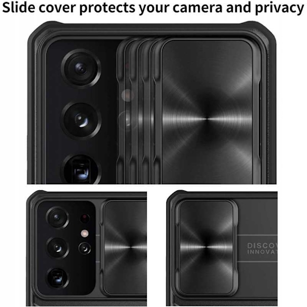 Samsung S21 Ultra iskunkestävä kotelo sormustelineellä Nillkin Black Black