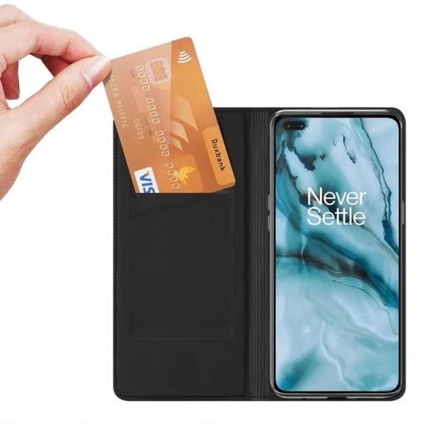 OnePlus Nord Flip Case Smooth -korttipaikka Black