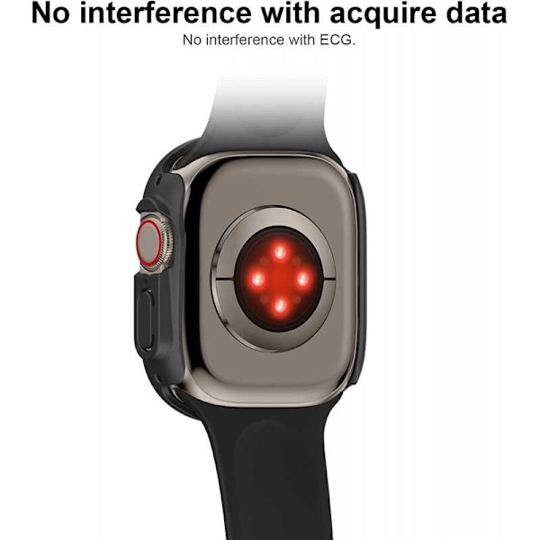 2-PACK Apple Watch Ultra 1/2 (49mm) Stötdämpande Skal 9H Härdat Glas 2in1 Svart