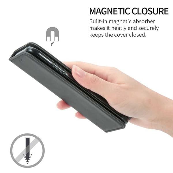 Samsung Galaxy S22 Plus Flip Case Korttilokero Suede Black