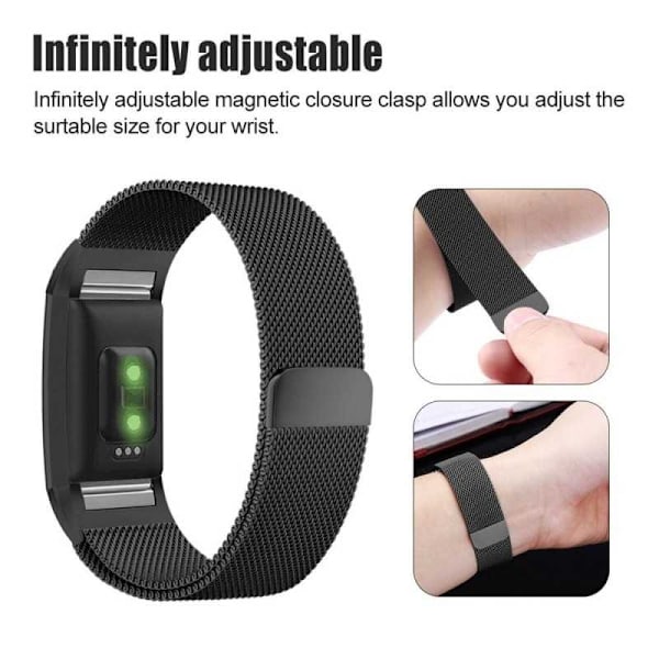Fitbit Charge 2 -rannekoru Milanese Loop Black
