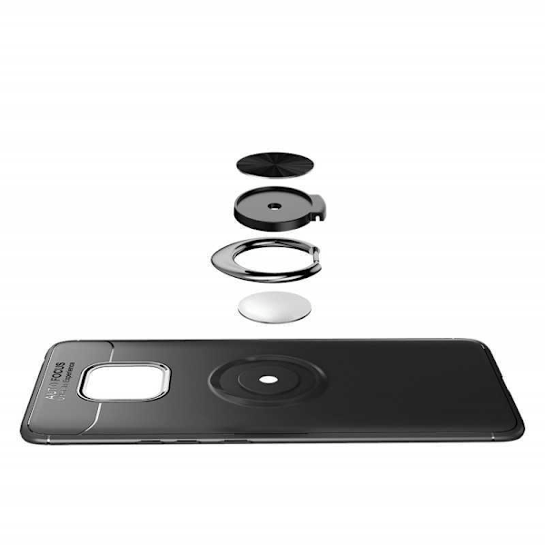 Mate 20 Pro Praktisk Stöttåligt Skal med Ringhållare V3 LYA-L29 Svart